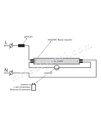 LED ПУРА T8 22W 150 СМ ПЛАСТИК